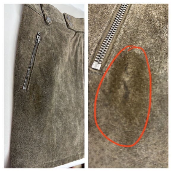 BLANK NYC Warm Gray Suede Leather Moto Style Mini Skirt Zip Up New Size 28 - Picture 6 of 16